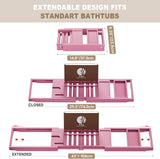 Premium Bathtub Tray Caddy, Expandable Bath Tray, Unique House Warming Gifts, New Home, Anniversary and Wedding Gifts for Couple, Bridal Shower Gift for Women - Homesidy.com