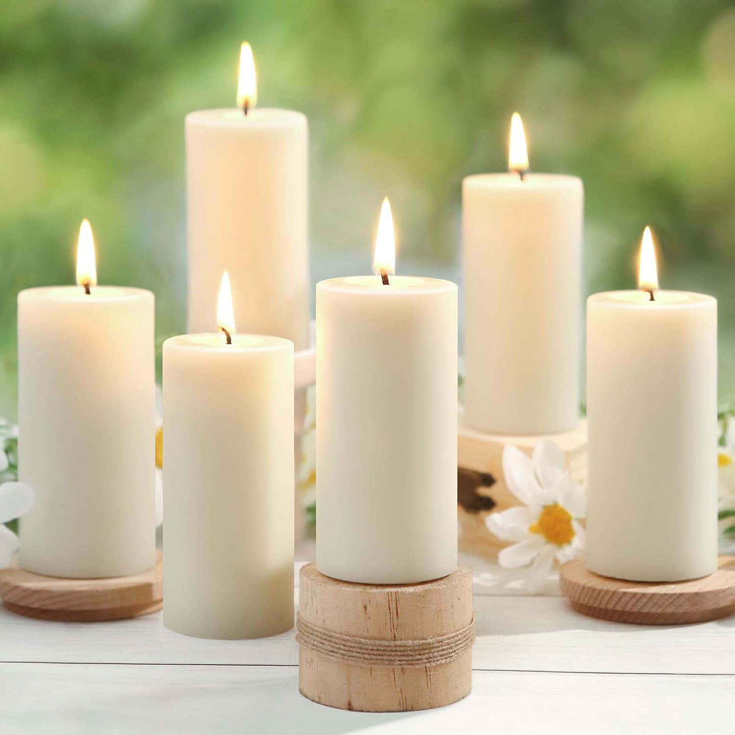 Natural Beeswax Pillar Candles,100% Pure Beeswax Candles - 258 Hours Long Burning,Off - White Unscented Bees Wax Candles for Home,Prayer,Dripless Smokeless Organic Pillar Candles Bulk - 2x4in - 6 Pack - Homesidy.com