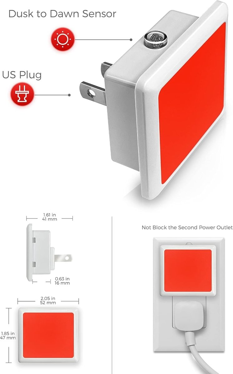 L LOHAS LED Night Lights Plug into Wall 2 - Pack, 0.3W Plug in Night Light, Dusk to Dawn, 3000K Soft White, Bright Nightlight Auto - On/Off, for Adults Kids Room Bedroom Bathroom Hallway Kitchen, Non - Dim - Homesidy.com