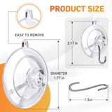 KORCCI Suction Cup Hooks 12Pack - Max Load 10LB, 1.77Inch Clear Medium Suction Cups, No Trace, Reusable &amp; Removable, Stainless Steel Hooks, for Tile, Glass, Window, Shower, Kitchen, Bathroom - Homesidy.com