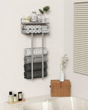 Aetyord Towel Racks for Bathroom 31inch Wall Mounted Towel Rack,Floating Shelf with Wood Plank,Towel Storage for Bathroom can Holds 6 Large Rolled Towels,All Black - Homesidy.com