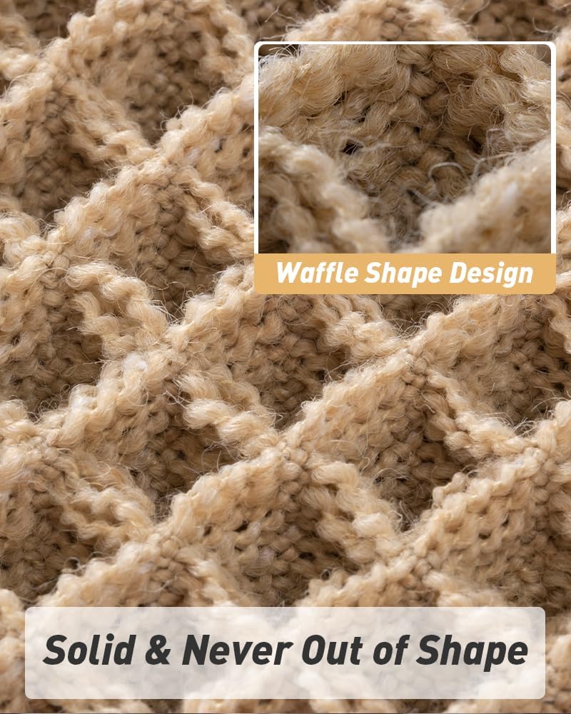 AMOAMI Upgraded Waffle Bath Mat, Super Absorbent Non Slip Bath Mats for Bathroom Floor, Machine Washable Bathroom Rugs with Tassels, Rubber Backed Bathroom Mats, Ultra Soft, 18&34; x 30&34;, Brown - Homesidy.com
