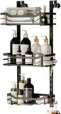 TAILI Shower Caddy Suction Cup 2 Pack with Hooks &amp; Soap holder, Heavy Duty Shower Organizer for Bathroom, No Drilling Bathroom Organizer with Large Capacity, Black Metal Storage Basket - Homesidy.com