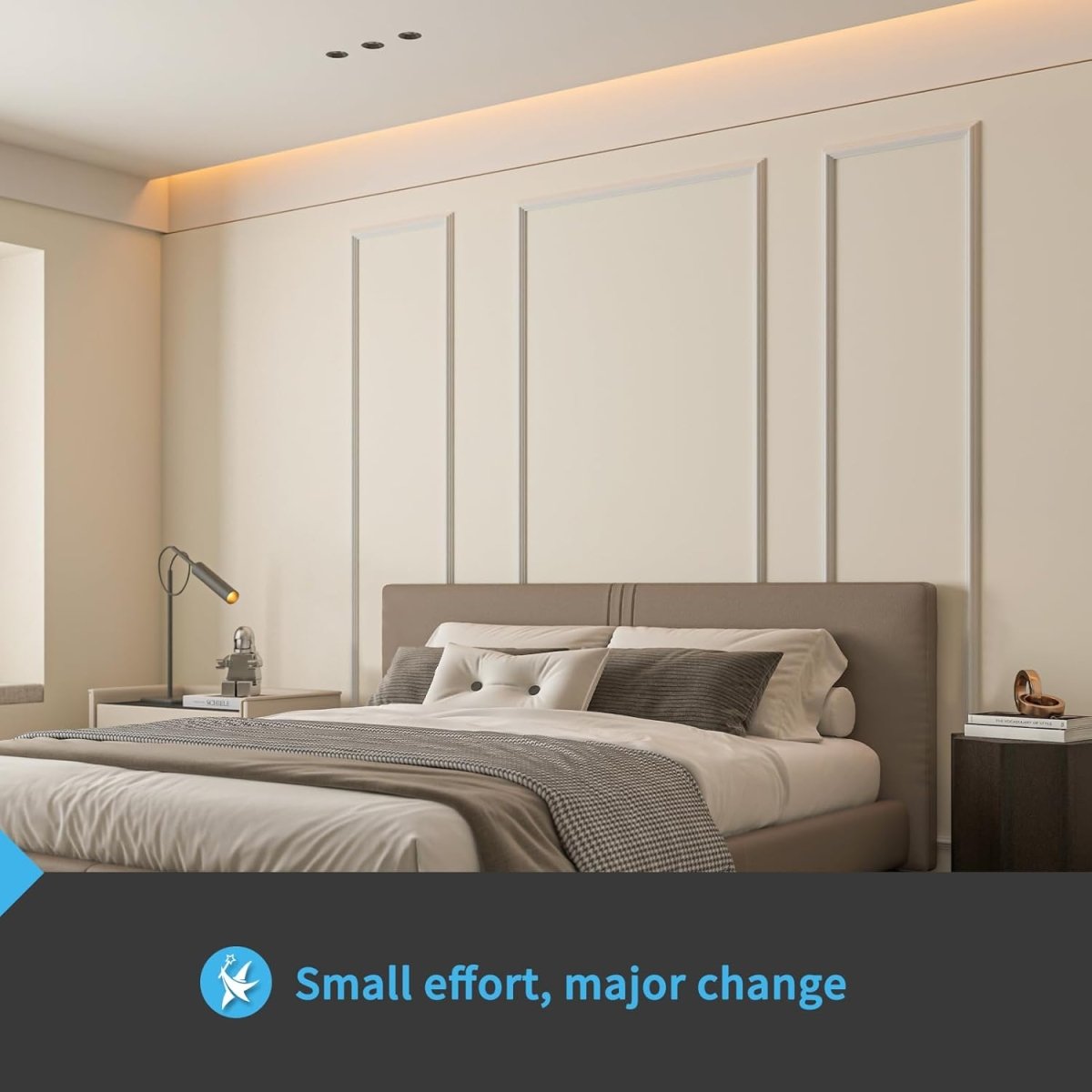 Art3d Pre - Cut Wall Molding Set of 6 pcs, Ready - to - Assemble Wainscoting Panels for Interior Wall Décor Living Room Bedroom Accent Wall - Installed with Glue, 3 Top 3 Bottom - Homesidy.com