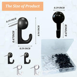 50 PCS Push Pin Hooks, Plastic Heads Cork Board Hooks Decorative Thumb Tacks Hook for Photo Wall, Bulletin Board, Home Wall, Home Office School Supplies (Black and Clear) - Homesidy.com