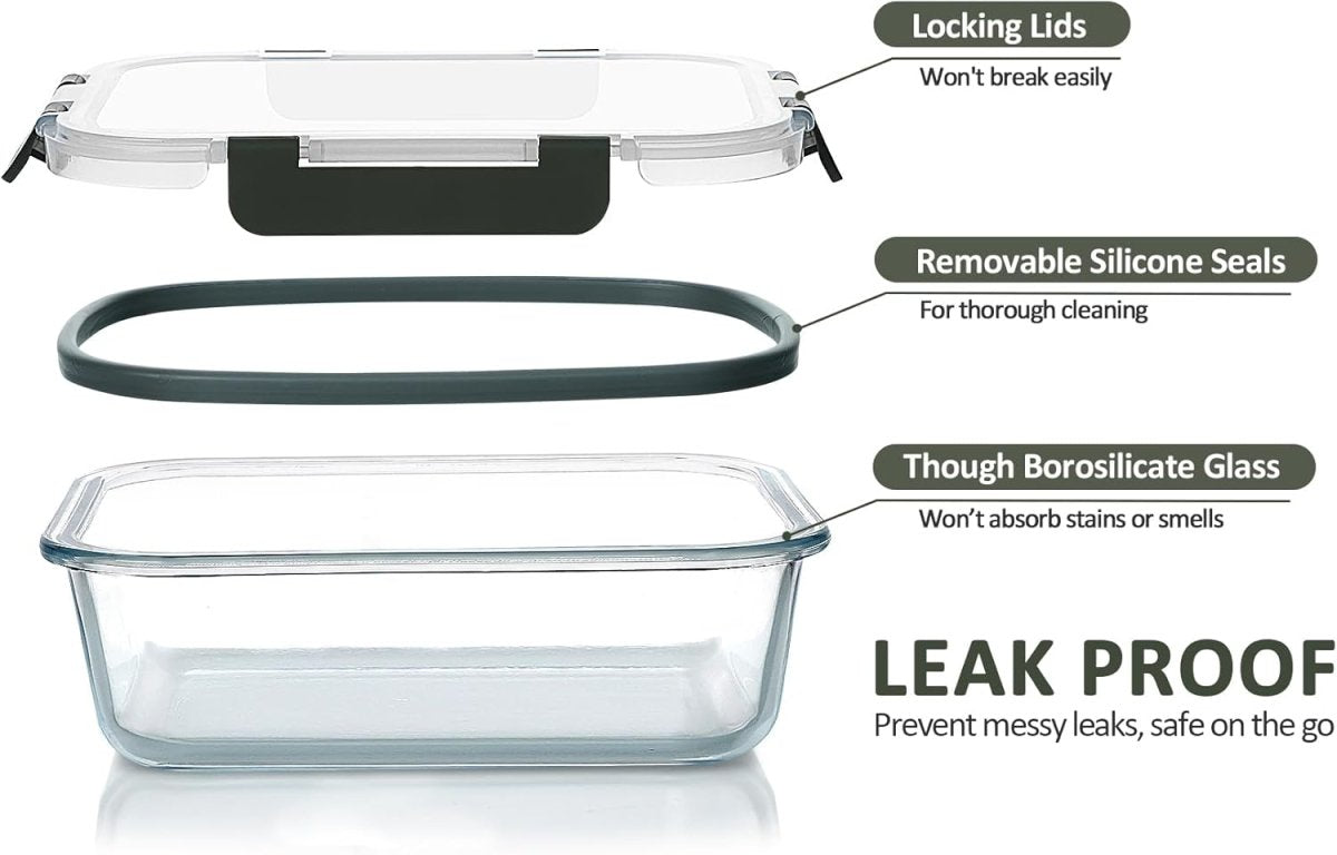 M MCIRCO 24 - Piece Glass Food Storage Containers with Upgraded Snap Locking Lids,Glass Meal Prep Containers Set - Airtight Lunch Containers, Microwave, Oven, Freezer and Dishwasher - Homesidy.com