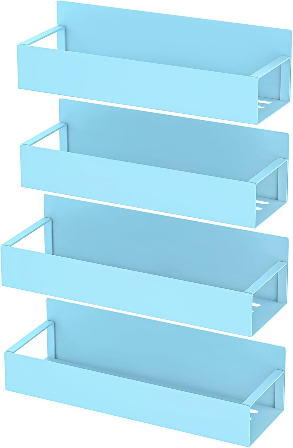 HuggieGems Metal 4 Pack Magnetic Spice Storage Rack Organizer for Refrigerator and Oven, Black Fridge Organizers and Storage - Homesidy.com