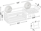 LEVERLOC Shower Caddy Suction Cup, 2 Pack Shower Shelves for Inside Shower with Hooks &amp; Soap Holder, NO - Drilling Bathroom Shower Organizer, Rustproof Meatl Shower Holder Storage, Black - Homesidy.com