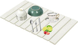 Stone Drying Mat for Kitchen Counter, Collapsible Dish Drying Mat, Fast Drying Diatomaceous Earth Dish Drying Mats, Water Absorbent Diatomite Kitchen Mat (white, medium) - Homesidy.com