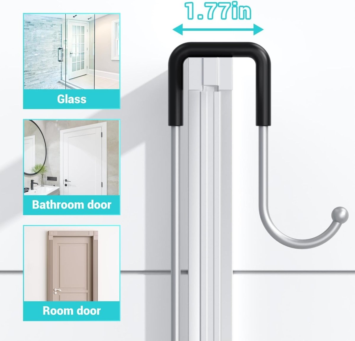 Aitatty Over the Door Shower Caddy Hanging: Black Rustproof Shower Organizer over the Door - No Drilling Bathroom Rack for Inside - Homesidy.com