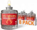 GasOne 115 Hours Emergency Candle Set – 8 - Pack Liquid Candles – Clean Burning, Unscented Long - Burning Candles for Ambient Lighting, Power Outages, Camping &amp; Blackouts - Homesidy.com