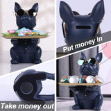 French Bulldog Gifts Statue Tray Organizer for Keys, Candy, Jewelry, Earrings, Entrance Piggy Bank - Modern Decor Resin French Bulldog Decor Entryway Table, Coffee Table, Office Desk, Home Decor - Homesidy.com