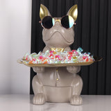 French Bulldog Gifts Statue Tray Organizer for Keys, Candy, Jewelry, Earrings, Entrance Piggy Bank - Modern Decor Resin French Bulldog Decor Entryway Table, Coffee Table, Office Desk, Home Decor - Homesidy.com