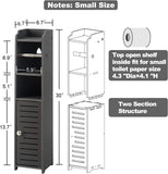AOJEZOR Toilet Paper Holder Stand: No Drill PVC Small Bathroom Cabinet for Apartment Dwellers - Rental Deposit Protection - Small Space Storage Saving - Homesidy.com