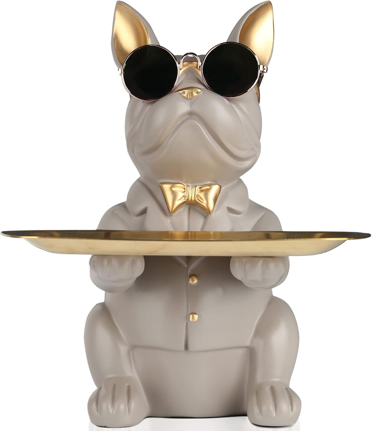 French Bulldog Gifts Statue Tray Organizer for Keys, Candy, Jewelry, Earrings, Entrance Piggy Bank - Modern Decor Resin French Bulldog Decor Entryway Table, Coffee Table, Office Desk, Home Decor - Homesidy.com