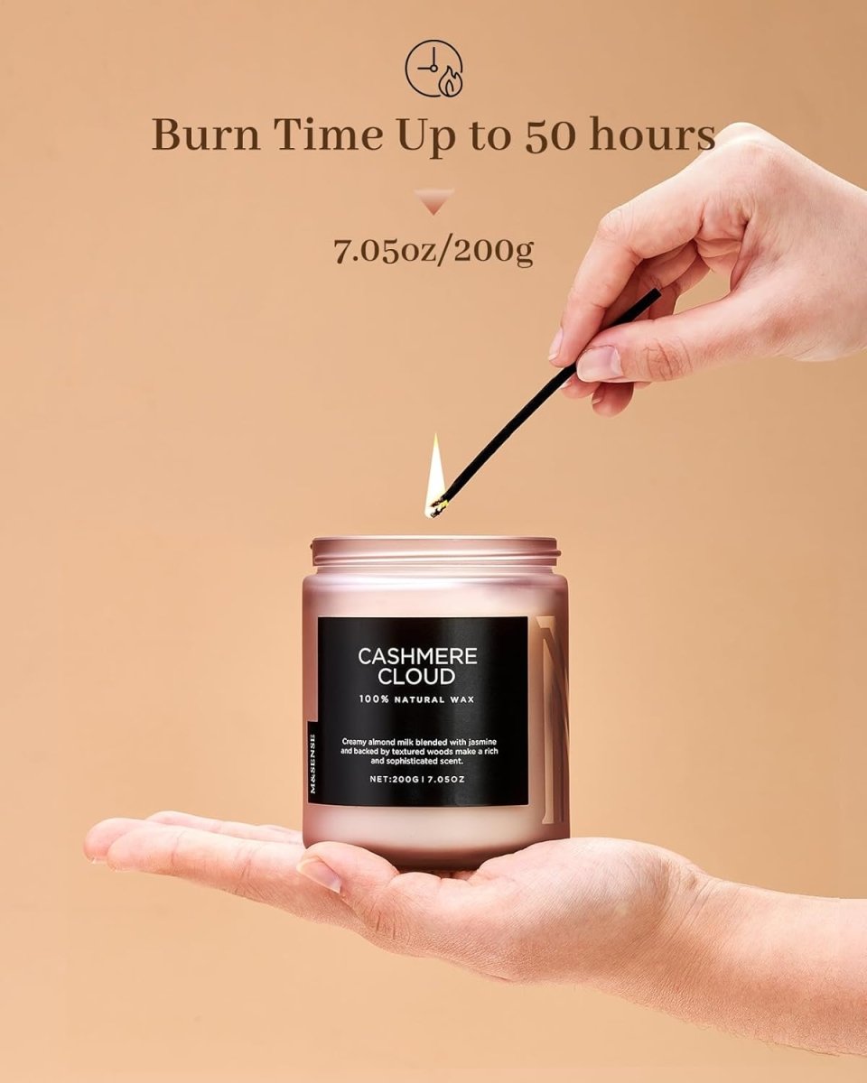 M&amp;SENSE Ode to Winter Soy Candles Strong Scented, 2 Wick Jar Candle 19.4oz 110 Hour Long Lasting, Lavender Sandalwood Organic Natural Aromatherapy Candle Gifts Bedroom Bathroom Home Decor - Homesidy.com