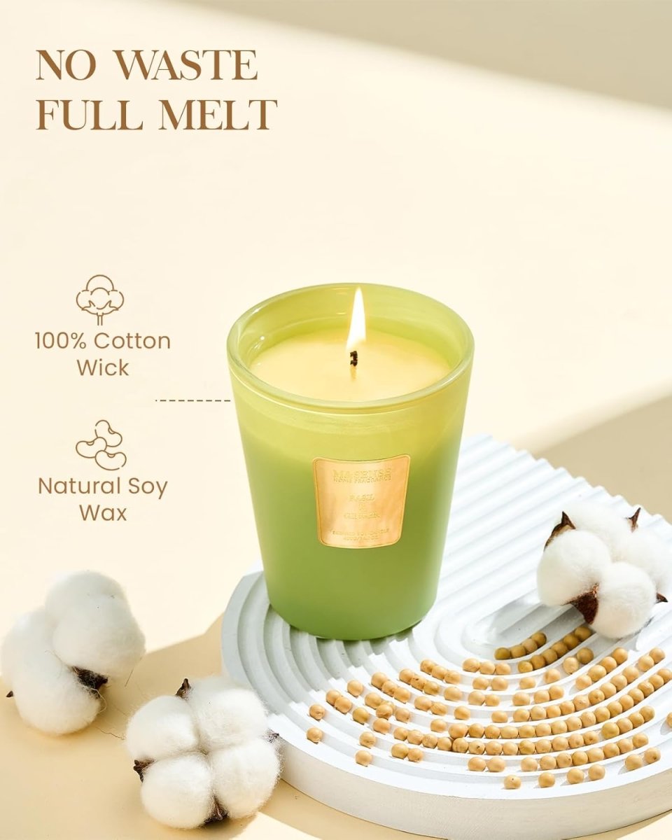M&amp;SENSE Extra Large Candle Creamy Vanilla Scented, 3 - Wick 35oz 150H Long Lasting, Natural Soy Wax Aromatherapy Candle for Stress Relief, Home Fragrance Fall Winter Christmas Thanksgiving Gifts - Homesidy.com