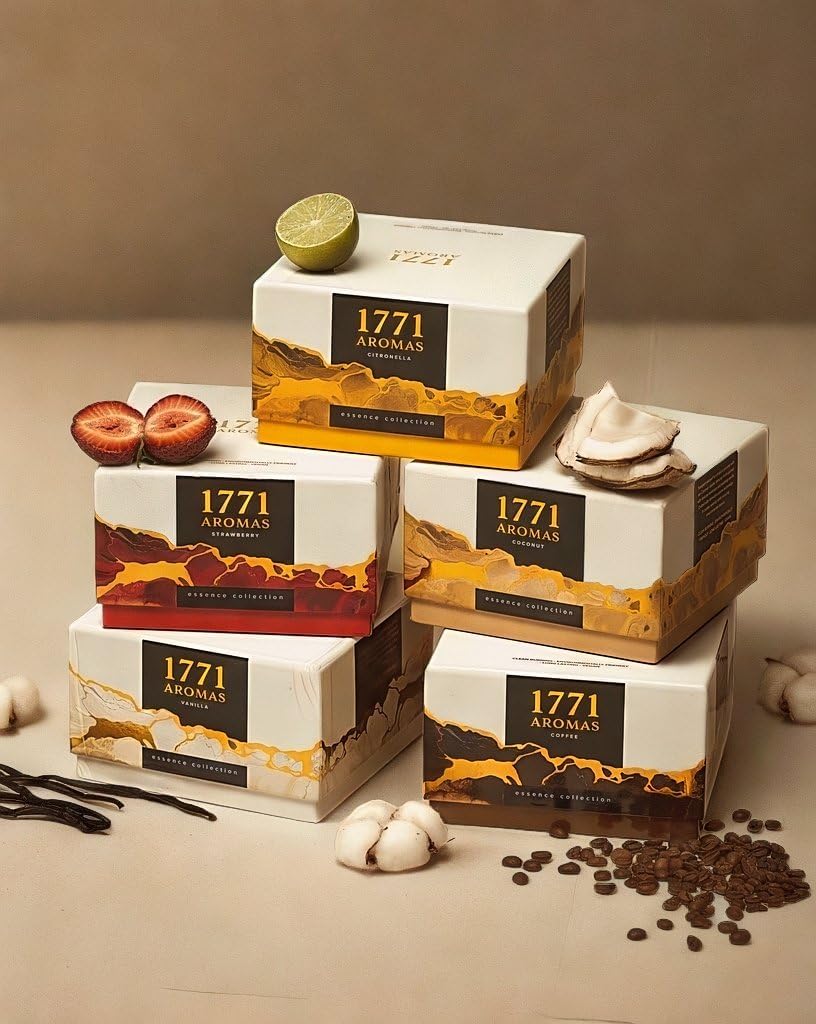 1771 Aromas Vanilla Scented Candles - 100% Natural Soy Wax - Large 3 Wick Jar Candle - Up to 50 Hours Burning Time - Candles for Home - Gift - Ready Candle for Men &amp; Women - Aromatherapy Candles - Homesidy.com