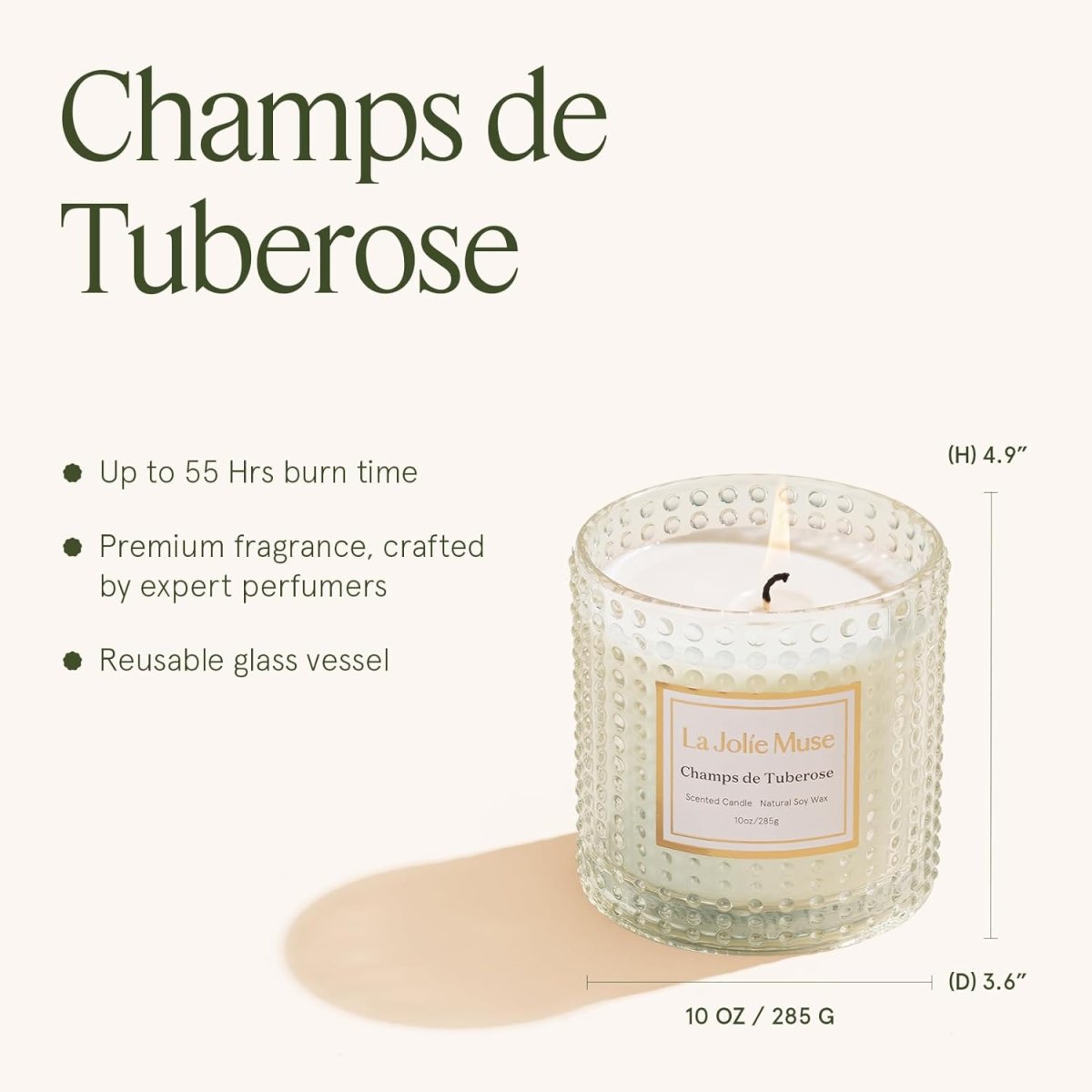 LA JOLIE MUSE Christmas Candle | Ruby Berry Bliss | Mandarin Cranberry &amp; Plum | 10 oz Festive Candle | 55 Hours Clean Burn | Gift for Women &amp; Family - Homesidy.com