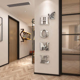 Doeean Home Wall Decor Letter Signs Acrylic Mirror Wall Stickers Decorations for Living Room Bedroom Home Decor Wall Decals (Silver, 47.2 X 15.3IN) - Homesidy.com