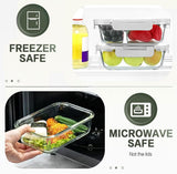 KOMUEE 10 Packs 30 oz Glass Meal Prep Containers,Glass Food Storage Containers with Lids,Airtight Lunch Bento Boxes,Microwave,Freezer and Dishwasher,Gray - Homesidy.com