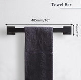 5 - Pieces Matte Black Bathroom Hardware Accessories Set, SUS304 Stainless Steel Bath Towel Bar Set, Towel Racks for Bathroom Wall Mounted. - Homesidy.com