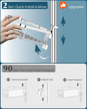 SEIRIONE Rustproof Shower Corner Caddy Organizer for Bathroom, 4 Adjustable Shelves with Tension Pole, for Bathtub Shampoo Accessories Storage Holder, 34 to 116 Inch Height - Homesidy.com