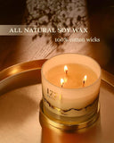 1771 Aromas Vanilla Scented Candles - 100% Natural Soy Wax - Large 3 Wick Jar Candle - Up to 50 Hours Burning Time - Candles for Home - Gift - Ready Candle for Men &amp; Women - Aromatherapy Candles - Homesidy.com