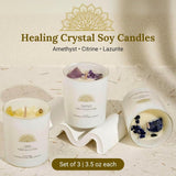 ava concept - Soy Candles with Crystals - Aromatherapy Scented Candle for Women - Lavender Vanilla Gift Set - Small Wax Melts - 3 Pack 3.5oz - Homesidy.com
