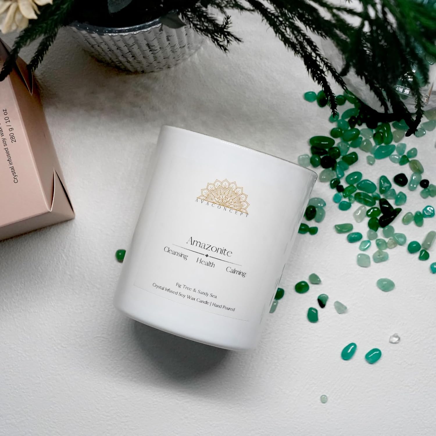 ava concept - Soy Candles with Crystals - Aromatherapy Scented Candle for Women - Lavender Vanilla Gift Set - Small Wax Melts - 3 Pack 3.5oz - Homesidy.com