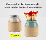 dgudgu Match Cloche Decorative Matches Jar with Match Striker Set of 2 Mini Pottery Match Holder with Striker - Homesidy.com
