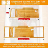 Premium Bamboo Bathtub Tray Caddy - Bath Tub Tray Table for Bathtub - Bath Caddy Tray for Bathtub, Expandable Size, Fits Most Bath Tubs - Homesidy.com