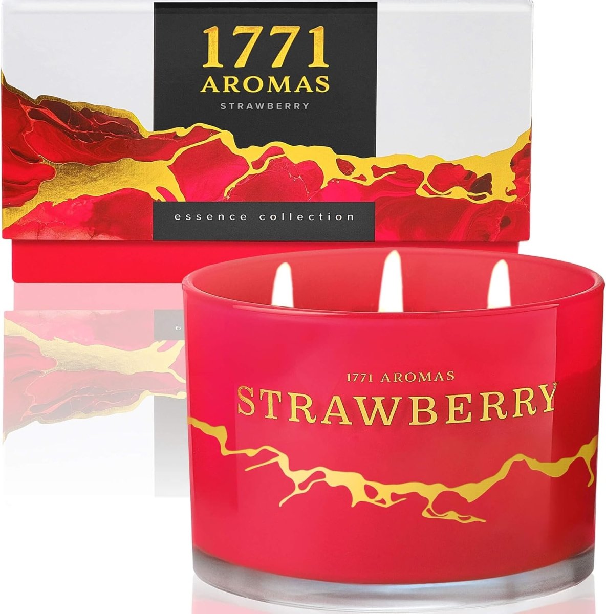 1771 Aromas Vanilla Scented Candles - 100% Natural Soy Wax - Large 3 Wick Jar Candle - Up to 50 Hours Burning Time - Candles for Home - Gift - Ready Candle for Men &amp; Women - Aromatherapy Candles - Homesidy.com