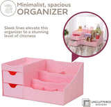 Uncluttered Designs Large Black Vanity Organizer - Countertop Mens Organizer With Drawers for Cologne, Deodorant, Beard, Shaving Lotion, Perfume &amp; Skincare - Perfect for Bathroom &amp; Bedroom Storage - Homesidy.com