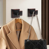 IBosins 4 Pack Towel Hooks Hand Towel Holder for Bathroom Wall Livingroom Bedroom Kitchen Closet Heavy Duty Stainless Steel Hook Hanger for Robe, Bath Towel, Coat (Square Matte Black) - Homesidy.com