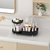 Makeup Organizer Countertop for Vanity, Rotating Perfume Tray with 5 - compartment Cosmetic and Skincare Organizers, Multi - Purpose Desk Storage Makeup Brush Holder for Bathroom Bedroom Counter - Homesidy.com