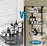 TAILI Shower Caddy Suction Cup 2 Pack with Hooks &amp; Soap holder, Heavy Duty Shower Organizer for Bathroom, No Drilling Bathroom Organizer with Large Capacity, Black Metal Storage Basket - Homesidy.com