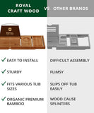 ROYAL CRAFT WOOD Bathtub Tray Caddy for Tub, Bamboo Bath Shelf, Premium Foldable Wood Bath Table, Expandable Bathtub &amp; Bathroom Accessories, New Home Gifts for Mom, Housewarming, Anniversary, Wedding - Homesidy.com