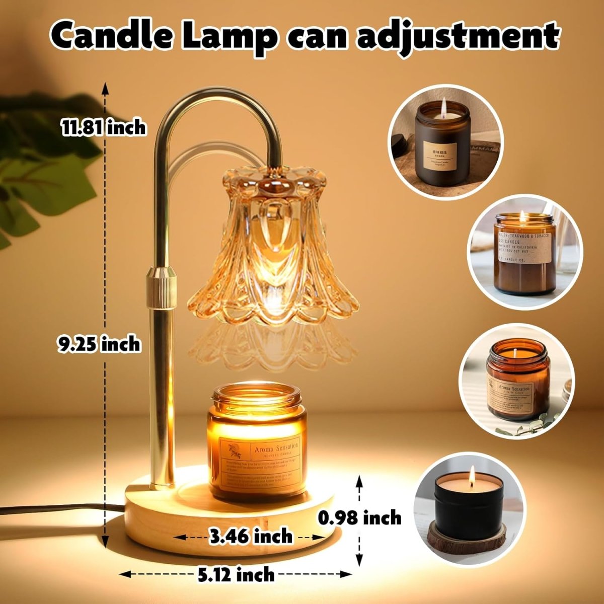 GEEZO Fragrance Candle Warmer Lamp，Electric Candle Warmer with Timer &amp; Dimmer，Mom Christmas Birthday Gifts for Women, House Warming Gifts New Home Bedroom Decor - Homesidy.com