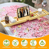 Premium Bamboo Bathtub Tray Caddy - Bath Tub Tray Table for Bathtub - Bath Caddy Tray for Bathtub, Expandable Size, Fits Most Bath Tubs - Homesidy.com