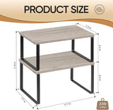 NEX Bamboo Kitchen Cabinet and Counter Shelf Organizer, Stackable &amp; Expandable, Set of 4, White and Natural - Homesidy.com