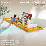 Premium Bathtub Tray Caddy, Expandable Bath Tray, Unique House Warming Gifts, New Home, Anniversary and Wedding Gifts for Couple, Bridal Shower Gift for Women - Homesidy.com