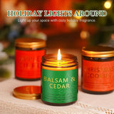 Winter Candle Gift Set, 4 Pack 7 oz Soy Scented Candles for Home, Christmas, Holiday &amp; Birthday Gifts for Women &amp; Men, Includes Hello Winter, Pine &amp; Cedarwood, Hot Cocoa, and Vanilla Cupcake - Homesidy.com