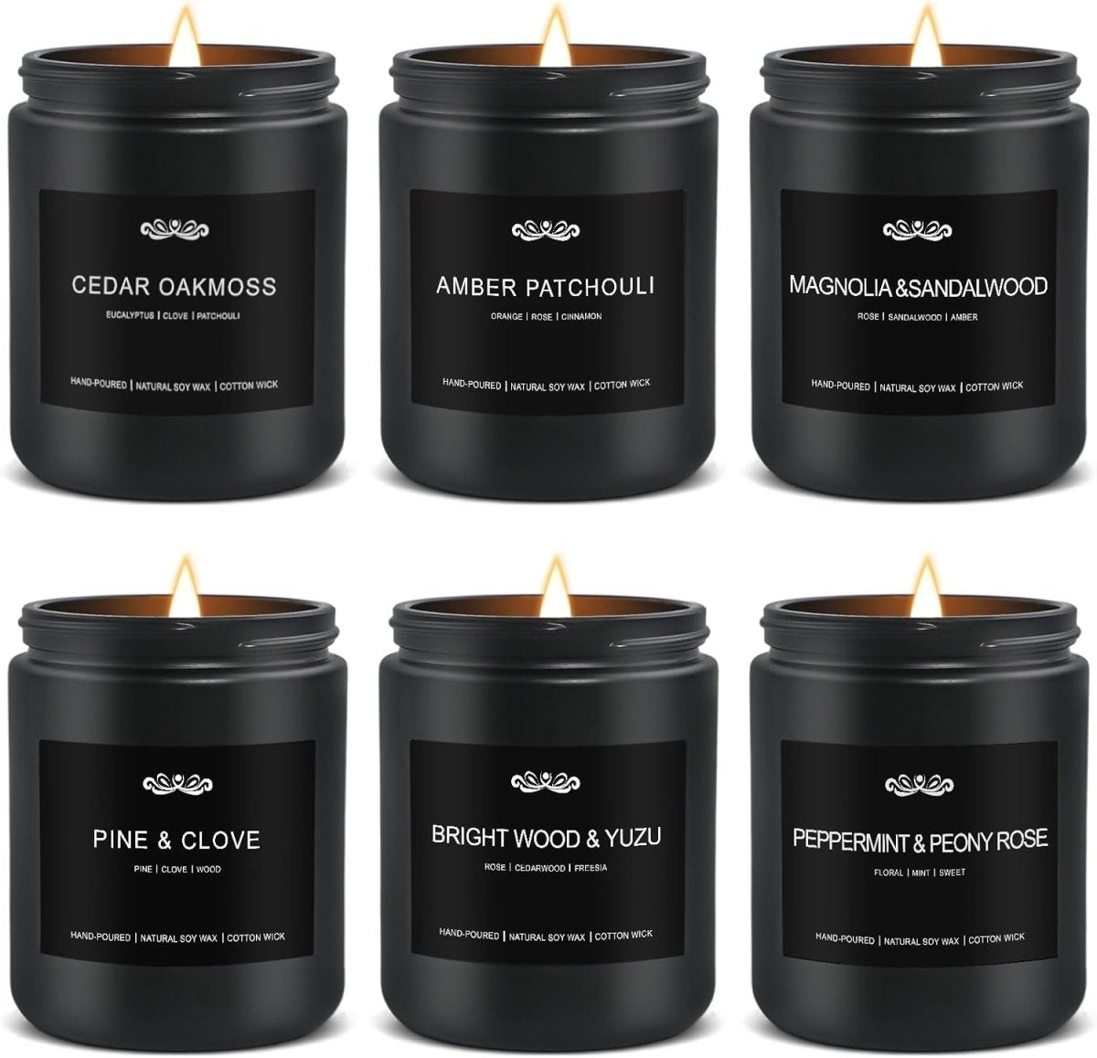 Scented Candle Set, Men Candle Set, Scented Candles for Home, Gifts for Men, 4 Pack Manly Candles Gifts for Mens Scents of Smoke Vanilla/Leather/Oak/Lavender Wood - Homesidy.com