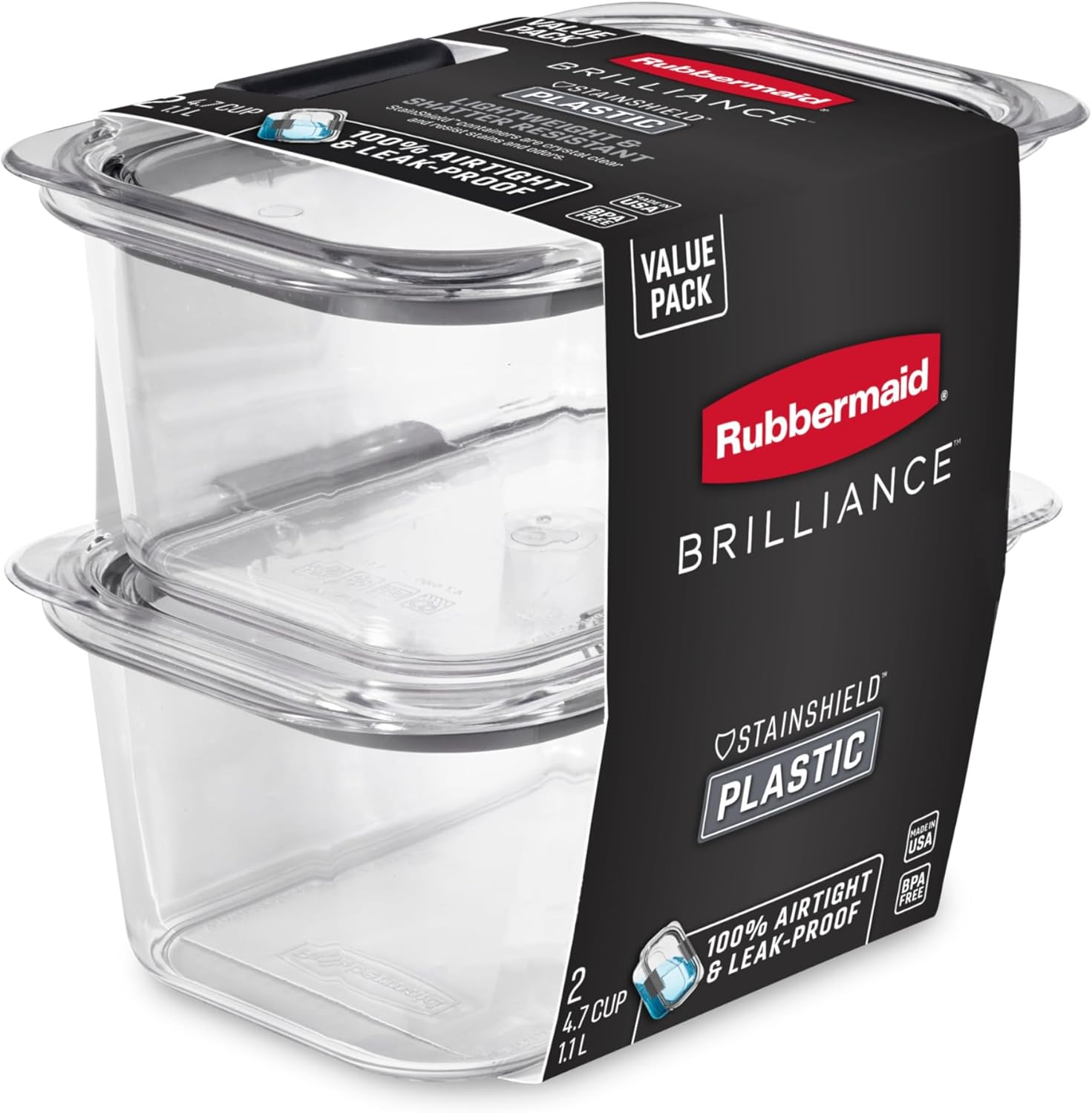 Rubbermaid Brilliance BPA - Free Airtight Food Storage Containers, 24 - Piece Set, Easy for Meal Prep, Lunch &amp; Leftovers - Homesidy.com