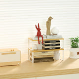 NEX Bamboo Kitchen Cabinet and Counter Shelf Organizer, Stackable &amp; Expandable, Set of 4, White and Natural - Homesidy.com