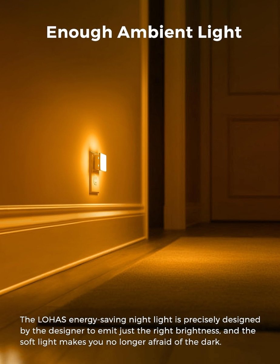 L LOHAS LED Night Lights Plug into Wall 2 - Pack, 0.3W Plug in Night Light, Dusk to Dawn, 3000K Soft White, Bright Nightlight Auto - On/Off, for Adults Kids Room Bedroom Bathroom Hallway Kitchen, Non - Dim - Homesidy.com