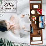 Premium Bamboo Bathtub Tray Caddy - Bath Tub Tray Table for Bathtub - Bath Caddy Tray for Bathtub, Expandable Size, Fits Most Bath Tubs - Homesidy.com