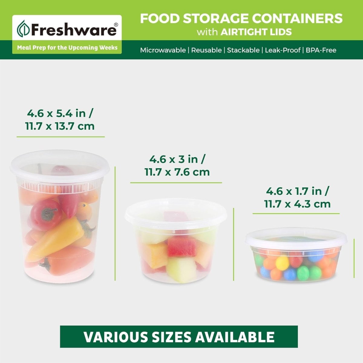Freshware Food Storage Containers [36 Set] 16 oz Plastic Deli Containers with Lids, Slime, Soup, Meal Prep Containers | BPA Free | Stackable | Leakproof | Microwave/Dishwasher/Freezer Safe - Homesidy.com