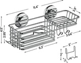 LEVERLOC Shower Caddy Suction Cup, 2 Pack Shower Shelves for Inside Shower with Hooks &amp; Soap Holder, NO - Drilling Bathroom Shower Organizer, Rustproof Meatl Shower Holder Storage, Black - Homesidy.com